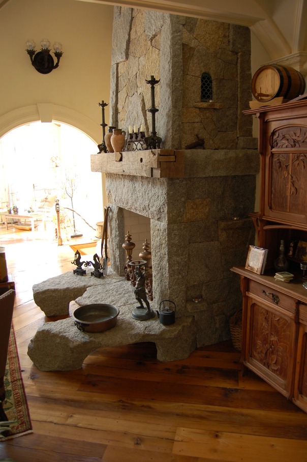 Cape Ann granite fireplace - right view