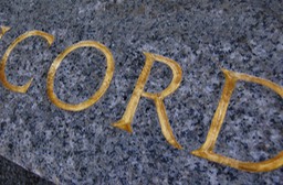 hand lettering on granite