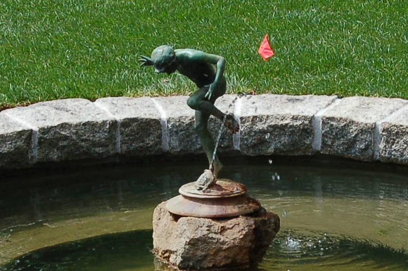 pond fountain detail