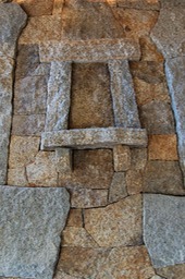 Granite fireplace front niche
