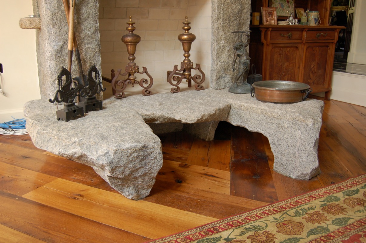 Cape Ann Granite fireplace hearth detail