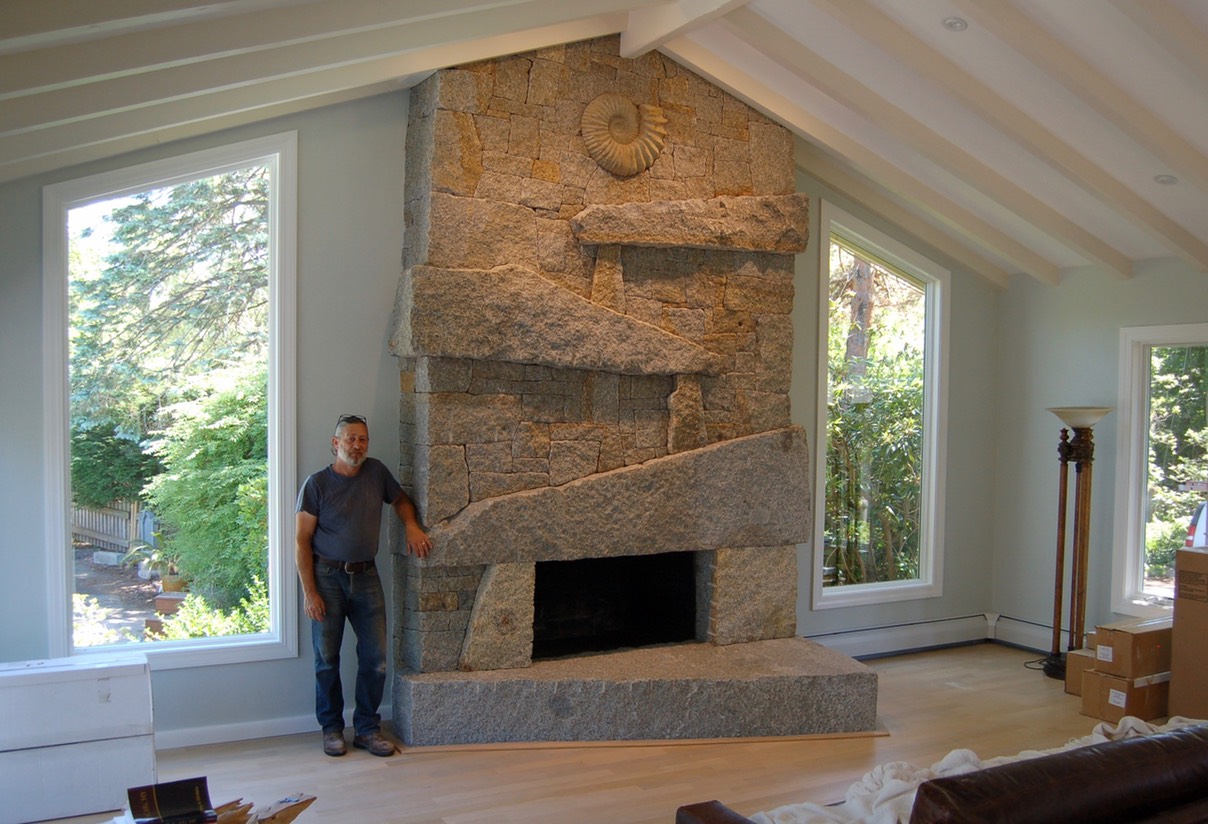 Cape Ann granite Fireplace in East Gloucester, MA